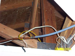 Unprotected live wire - Cambridge Home Inspector